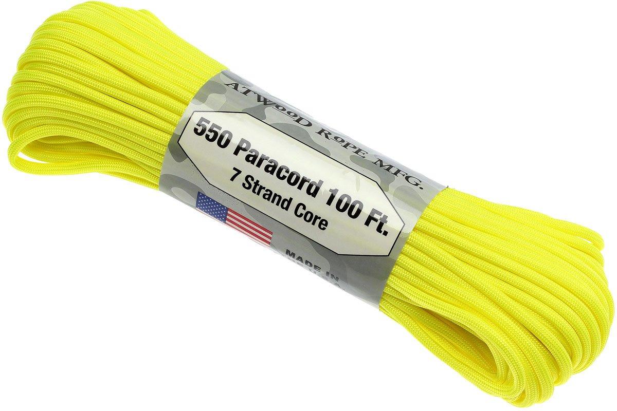550 Paracord type III, Colour Neon Yellow, 100ft (30,48 m) Advantageously shopping at