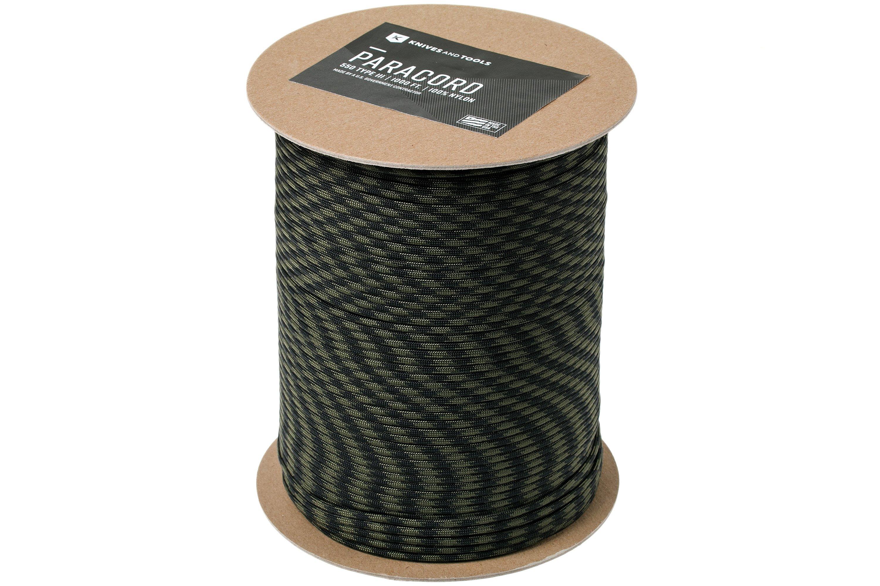 Knivesandtools 550 paracord type III, colour: navy camo, 100 ft (30.48 m)