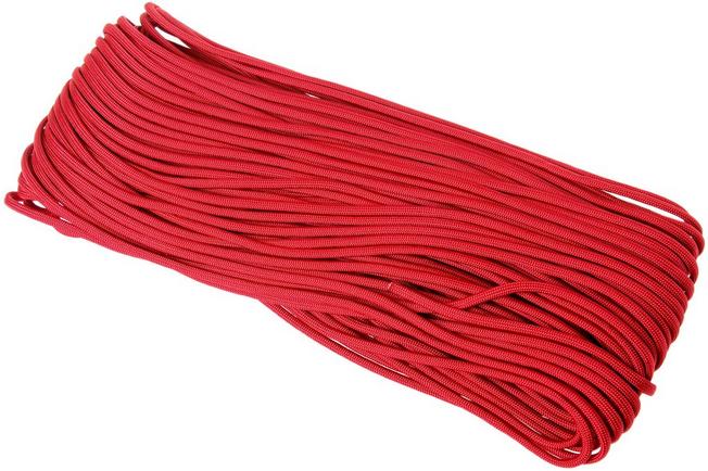 550 Paracord type III, Colour: Red, 100ft (30,48 m