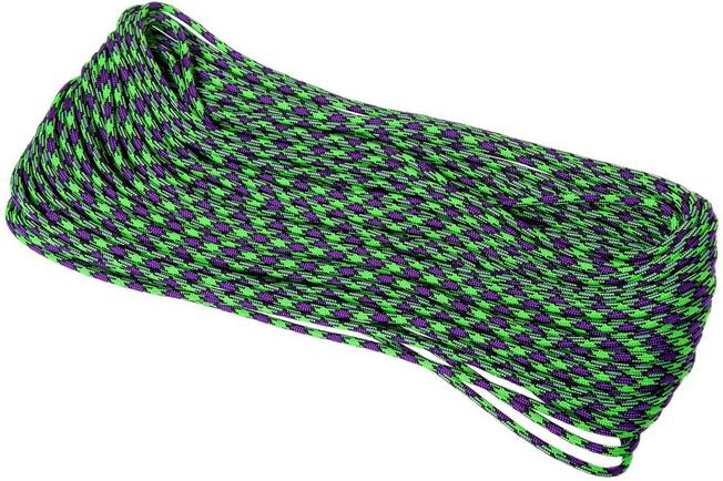 Knivesandtools 550 paracord type III, colour: neon green, 100 ft (30.48 m)