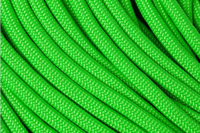Knivesandtools 550 paracord type III, colour: neon green, 100 ft