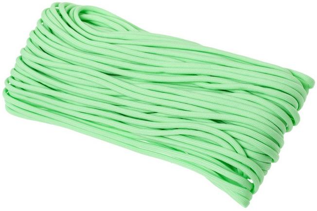 Knivesandtools 550 paracord type III, colour: paraglow light green, 100 ft  (30.48 m)