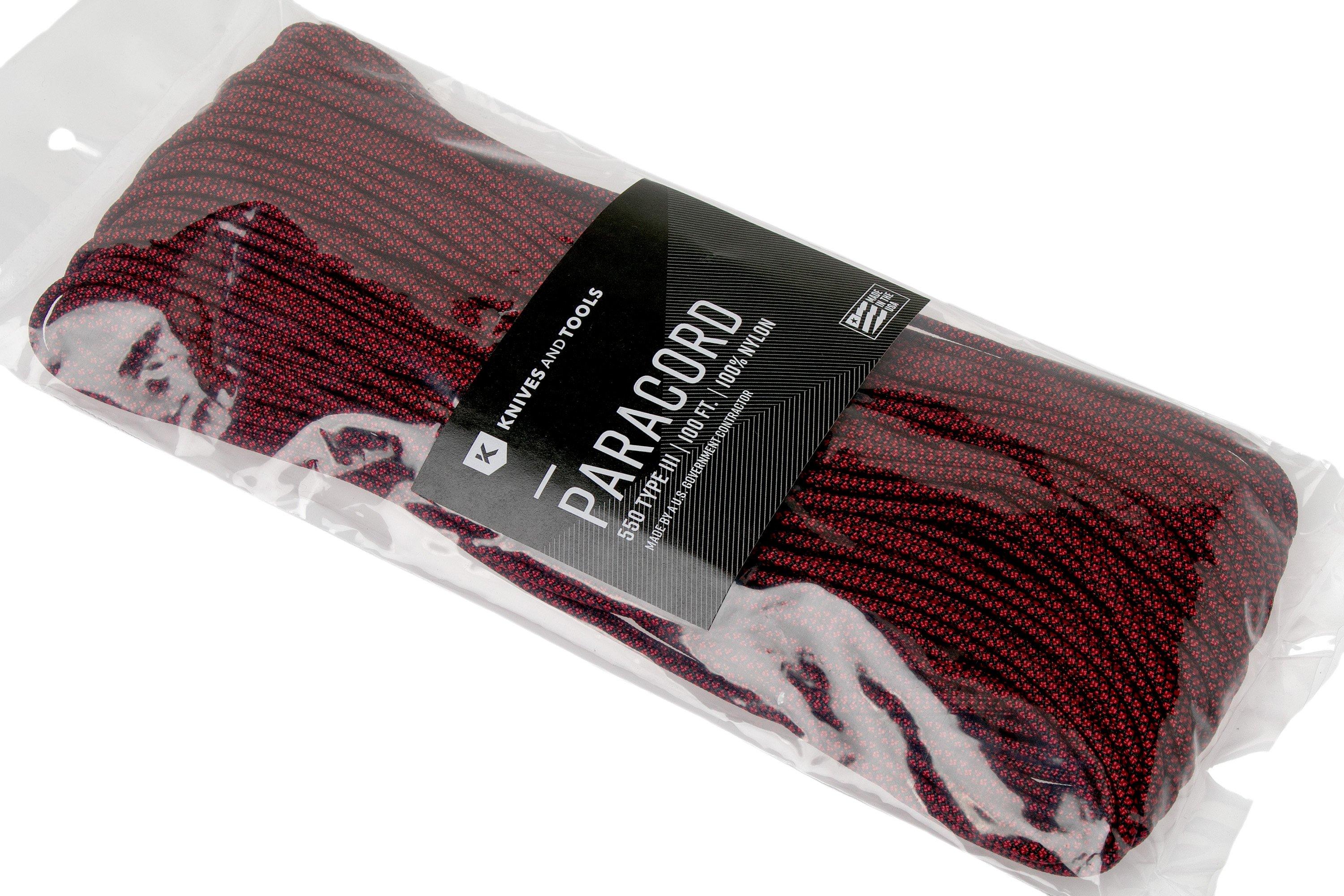 Knivesandtools 550 paracord type III, colour: imperial red diamond