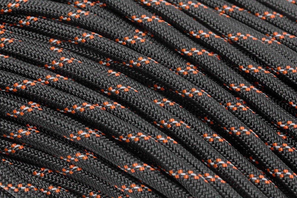 Marble's 550 Paracord, Black Reflective with Neon Orange Tracer, 100 Feet -  KnifeCenter - RG1082H