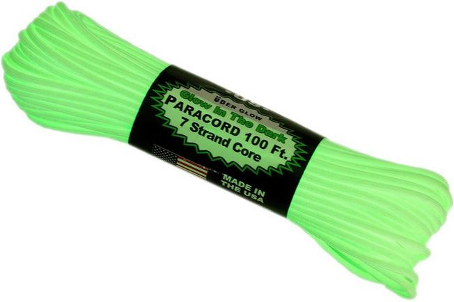 350 Paracord type III, Colour: Glow in the Dark, 100ft (30,48 m)