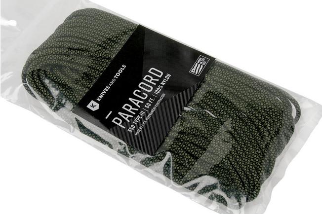 Knivesandtools 550 paracord type III, colour: camo dark camo, 100