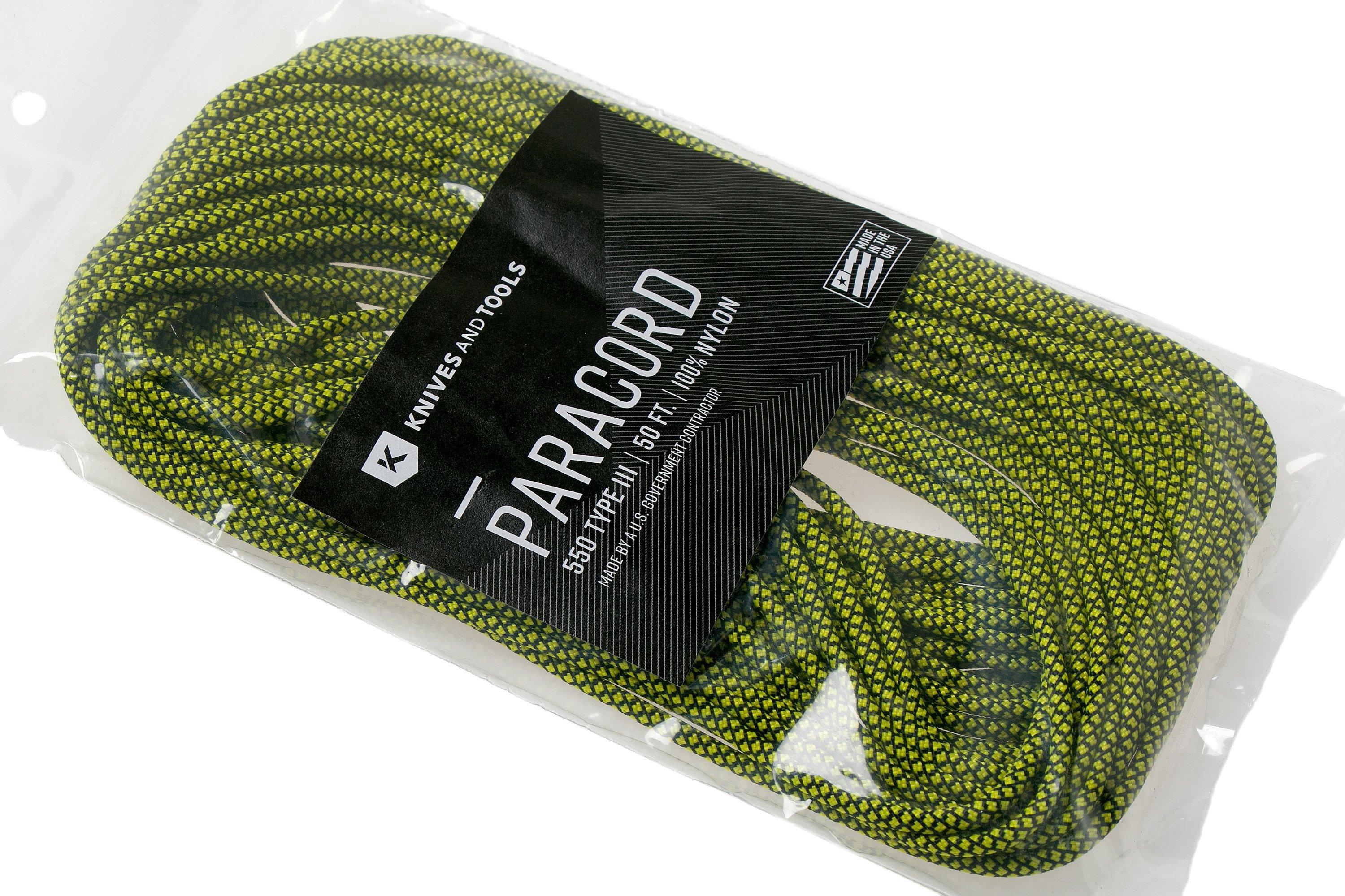 Knivesandtools 550 paracord type III, colour: moss diamond 100 ft