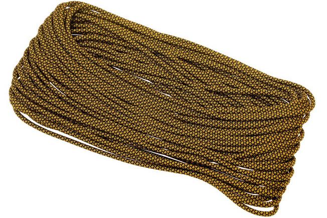 Knivesandtools 550 paracord type III, colour: gold knight with gold  metallic X - 50 ft (15.24 meters)