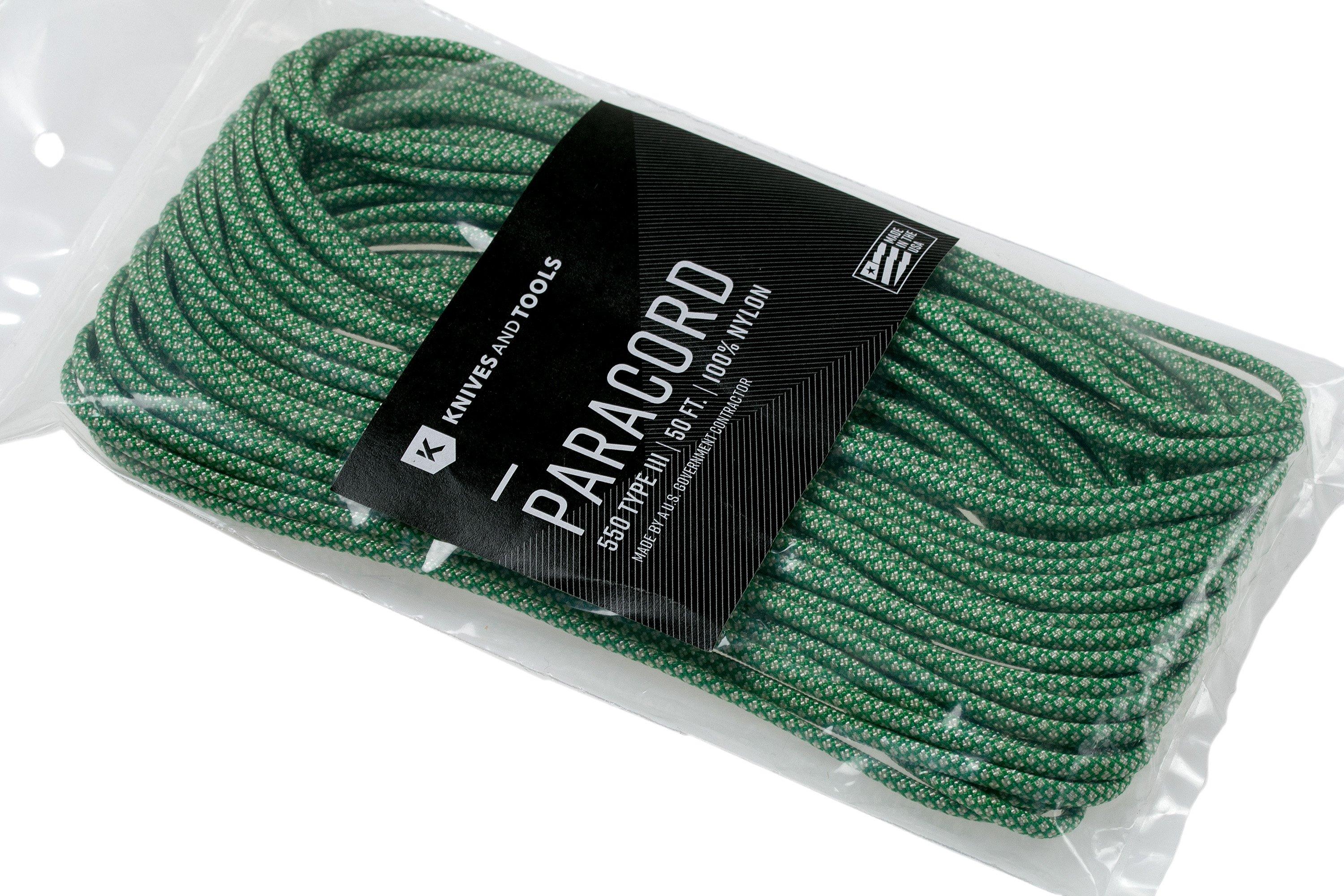 Knivesandtools 550 paracord type III colour: kelly green with