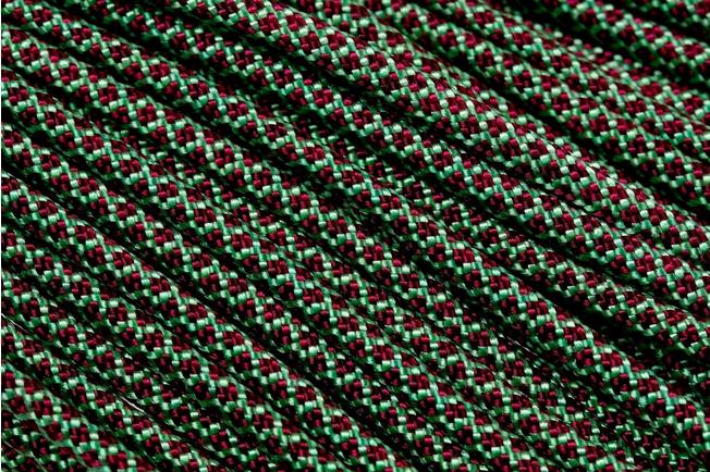 Knivesandtools 550 paracord type III, colour: mint with burgundy diamonds -  50 ft (15.24 meters)