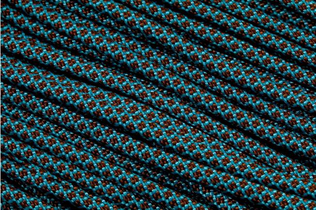 Knivesandtools 550 paracord type III, colour: neon turquoise with chocolate  diamonds - 50 ft (15.24 meters)