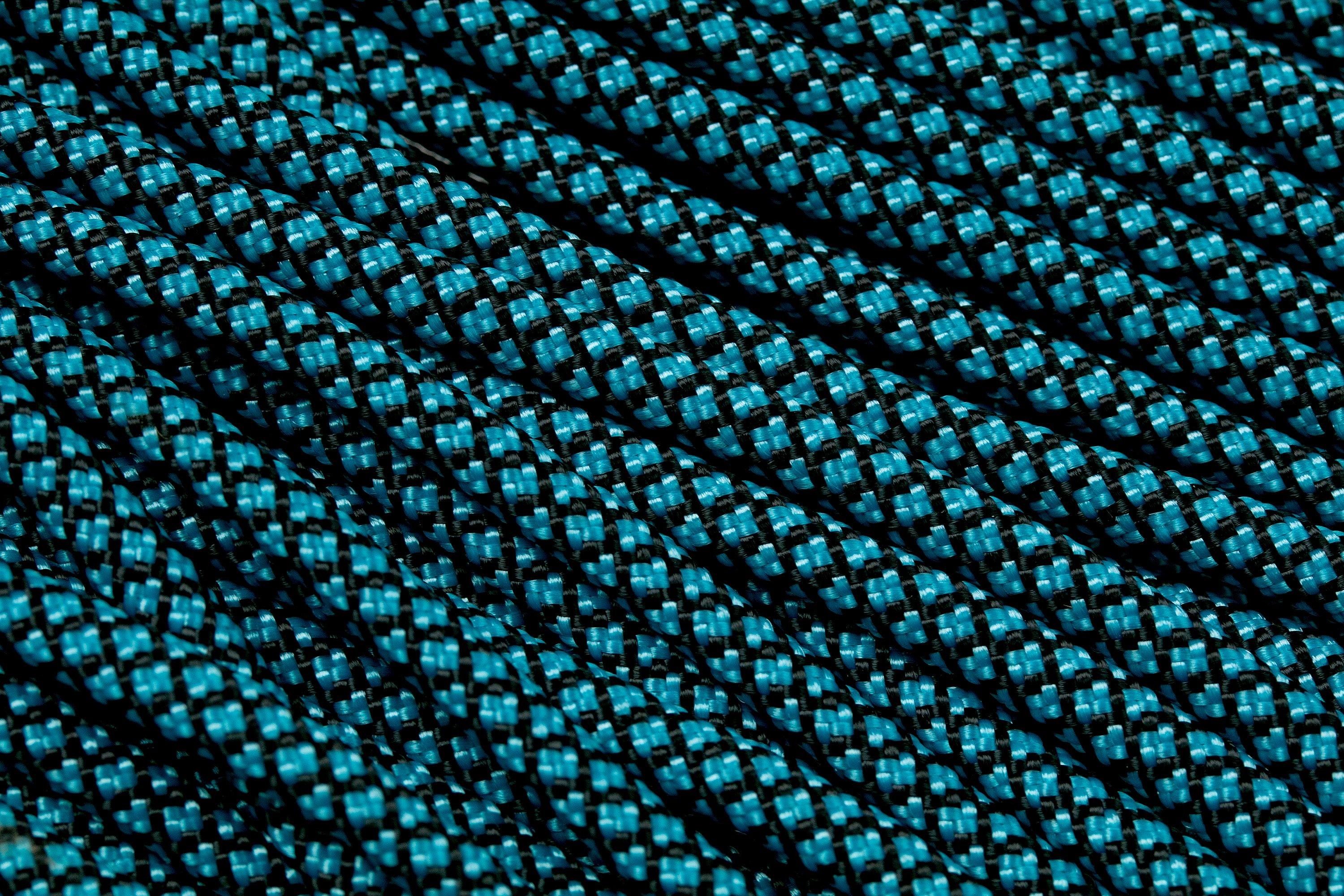 Knivesandtools 550 paracord type III, colour: neon turquoise with chocolate  diamonds - 50 ft (15.24 meters)