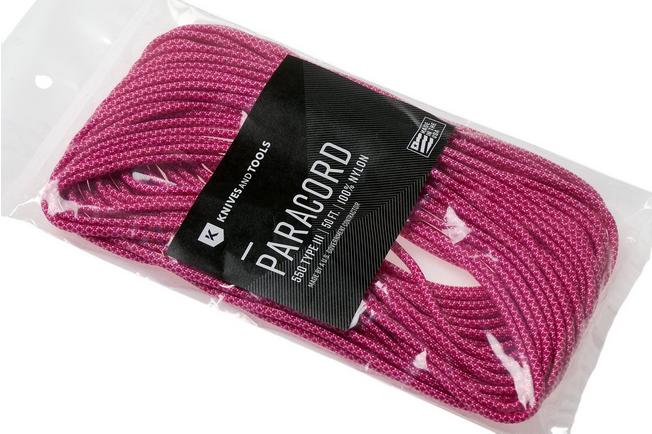 Knivesandtools 550 paracord type III, colour: rose pink with