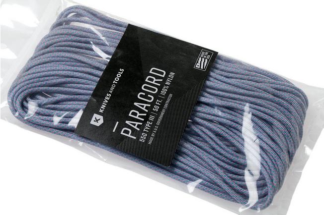 Knivesandtools 550 paracord type III, colour: baby blue diamond, 50 ft  (15.24 m)