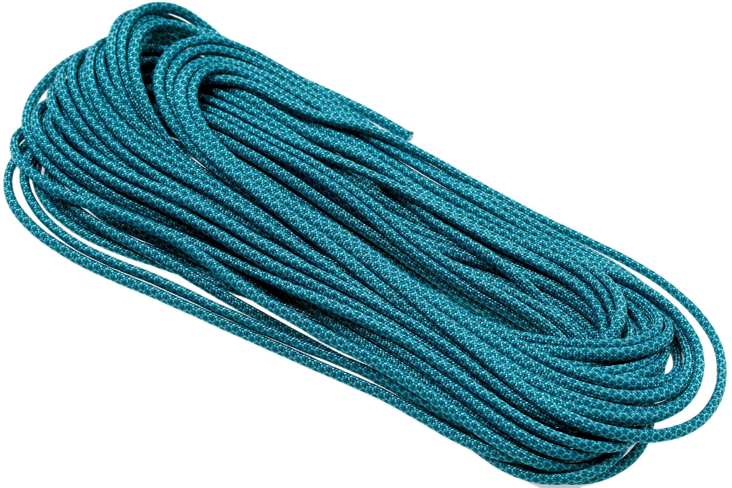 Knivesandtools 550 paracord type III, colour: neon turquoise with chocolate  diamonds - 50 ft (15.24 meters)