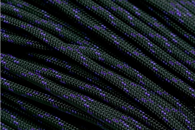 Knivesandtools 550 paracord type III, colour: black & acid purple X - 50 ft  (15.24 meters)