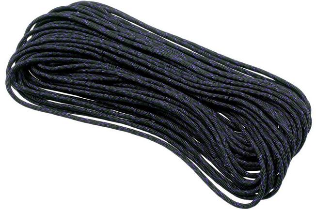 Knivesandtools 550 paracord type III, colour: black & acid purple X - 50 ft  (15.24 meters)