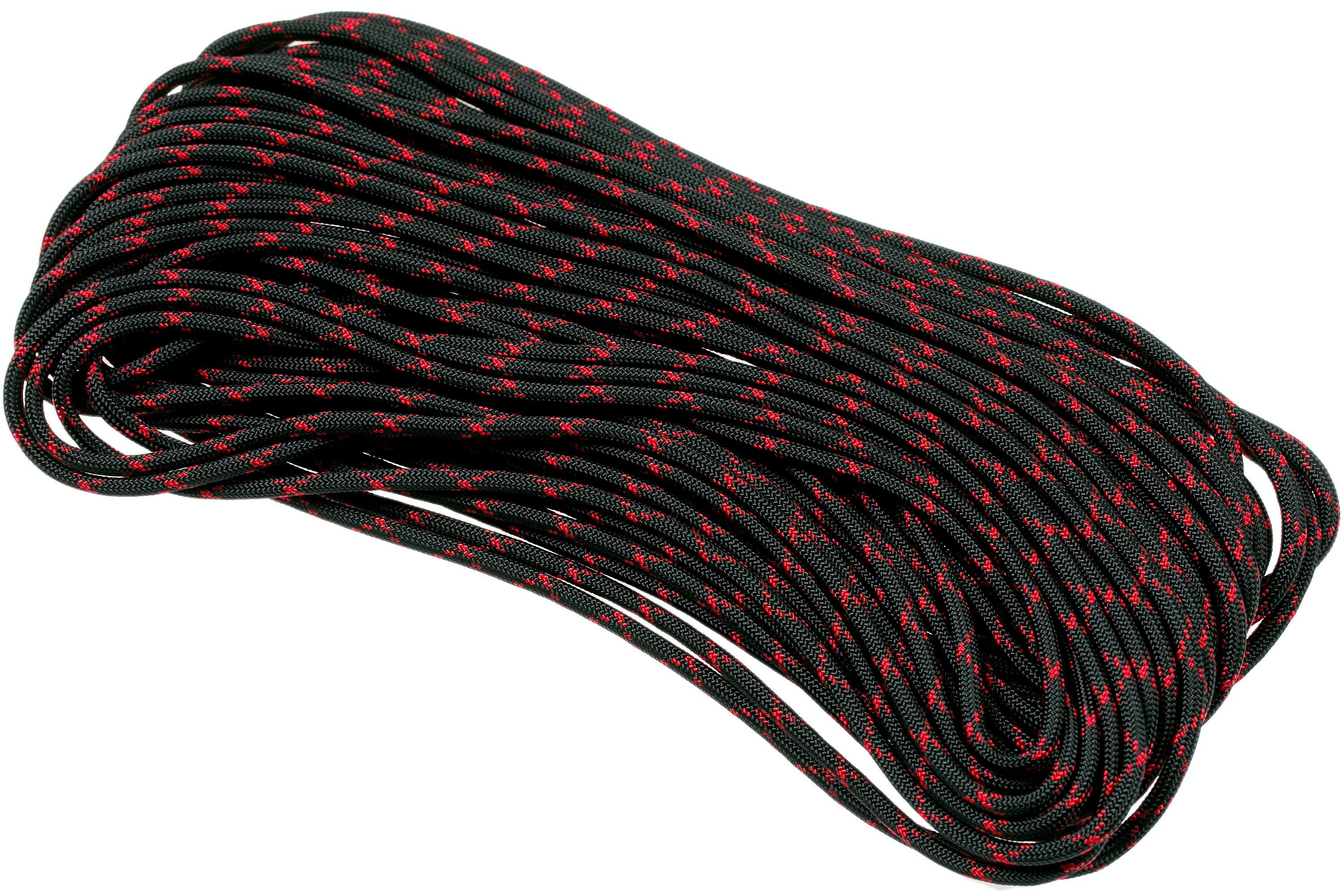 Knivesandtools 550 paracord type III, colour: black & imperial red