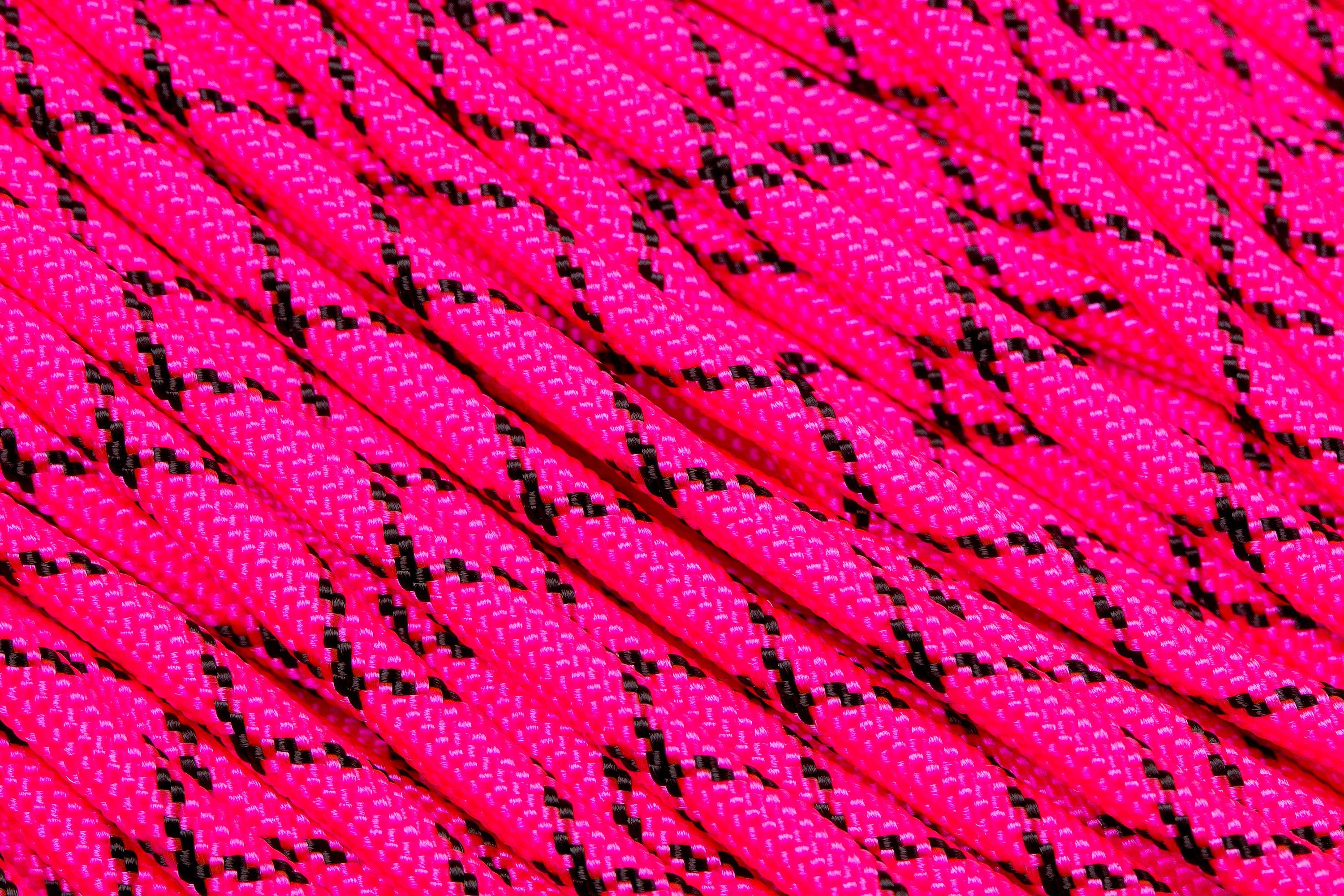 Bracciale Paracord 550 Nero Tattico Fibbia 3/8 (Rosa Neon