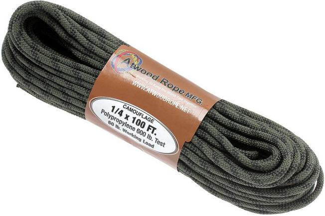 Utility Rope 1/4x100ft 600lb Camo