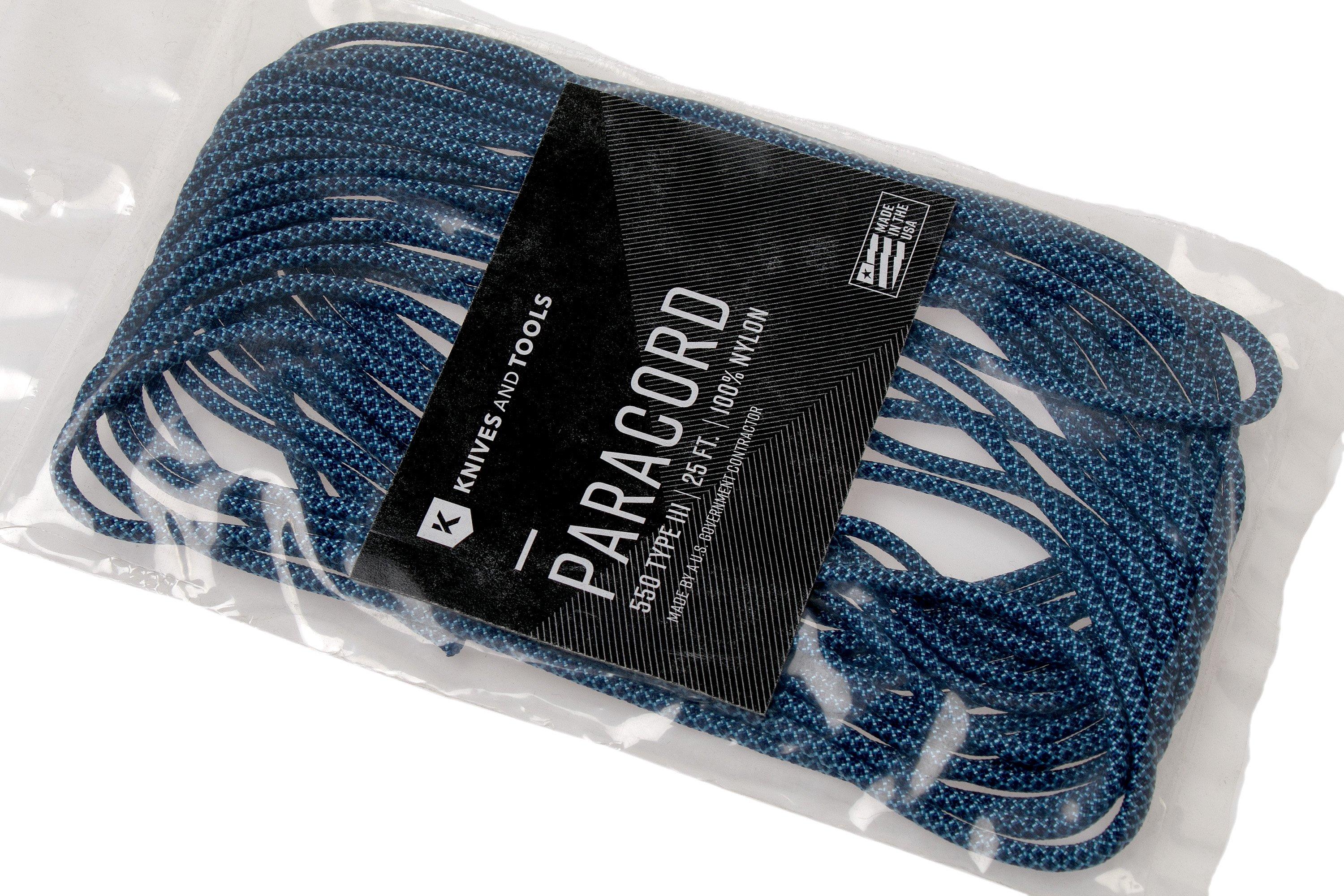 Knivesandtools 550 paracord type III, colore: azzurro diamante, 25 ft (7,62  m)