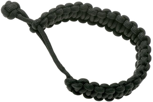 Knivesandtools braccialetto paracord cobra wave, lunghezza interna 19-22  cm, nero