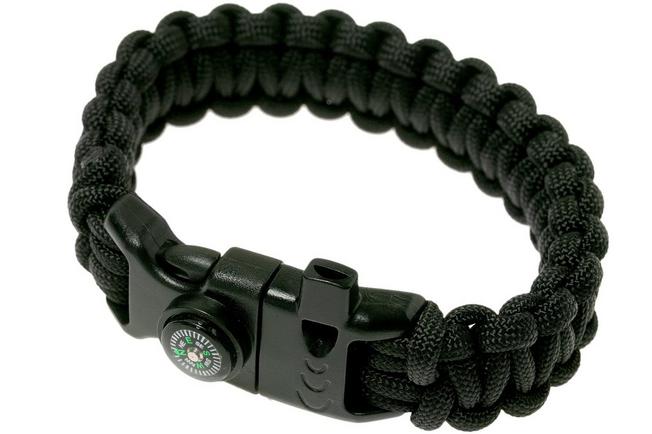 Para Cord Survival Bracelet Black Size Small