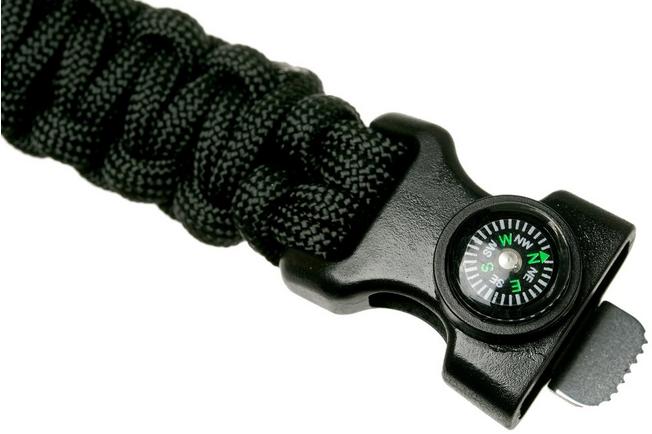 Knivesandtools pulsera paracord cobra wave, negro, tamaño interior 22 cm