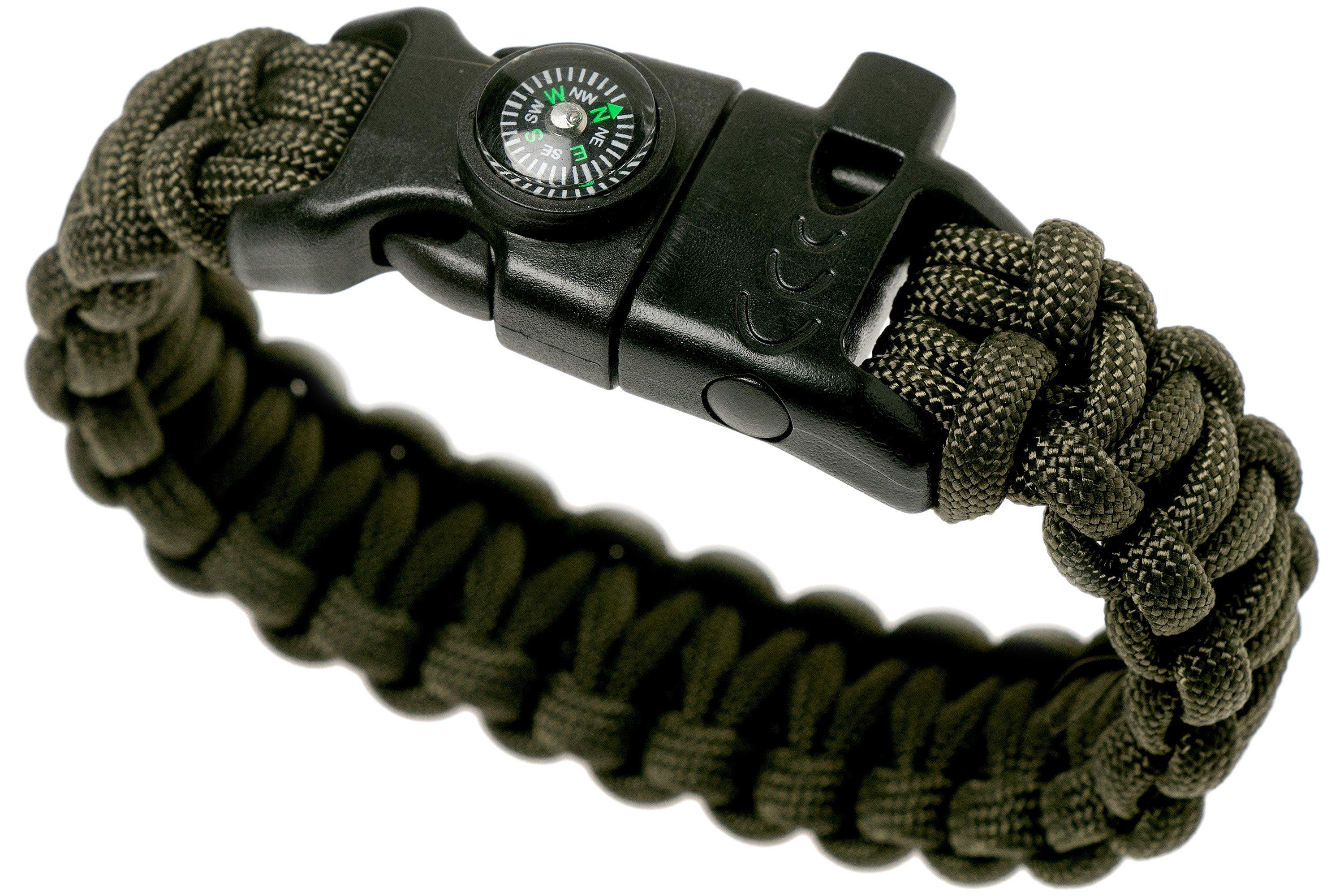 Knivesandtools pulsera de supervivencia cobra wave, longitud tamaño interior: cm, verde militar | Compras con ventajas en Knivesandtools.es