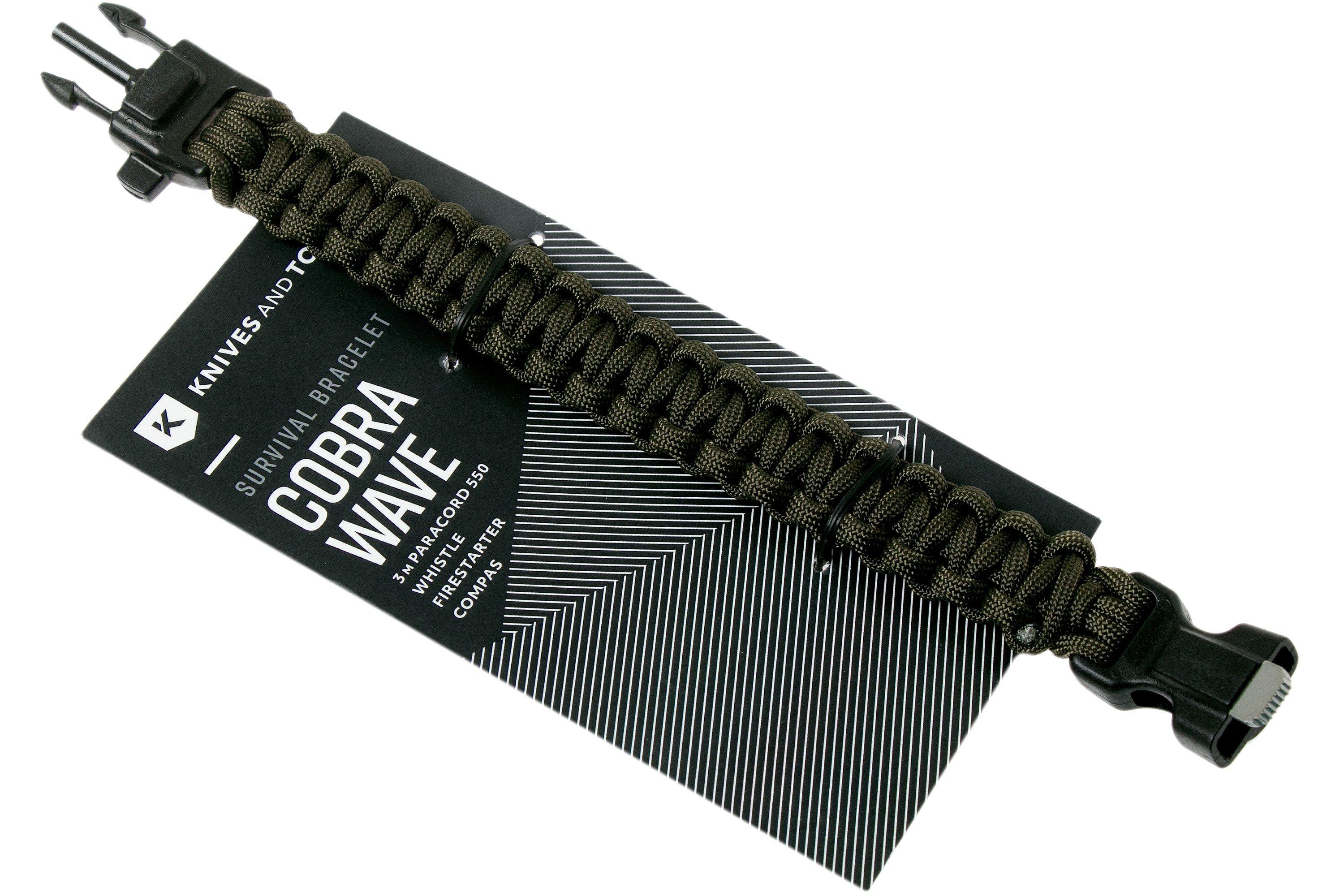 Knivesandtools Survival Armband cobra wave, longueur interne : 22 cm ...