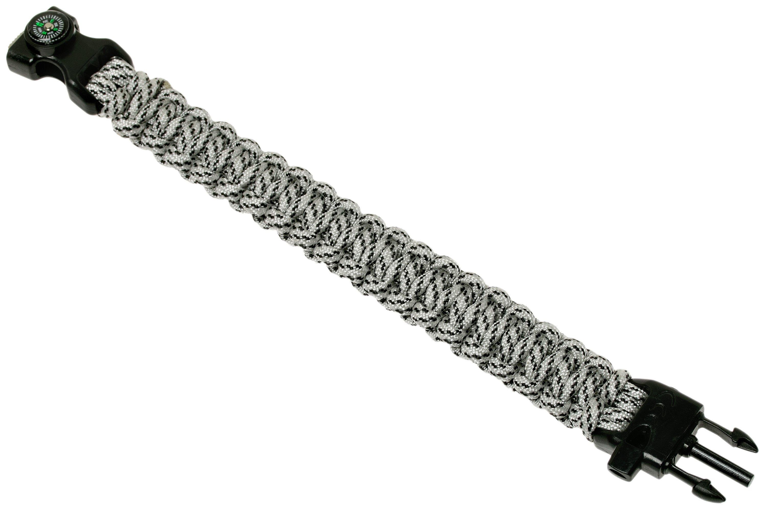 Bracciale Sopravvivenza King Cobra 550 Paracord | Nero/Grigio Made In USA Stafford Outfitters