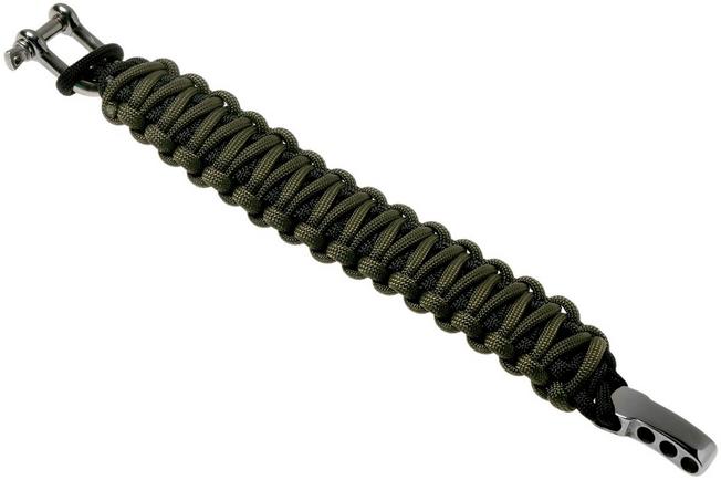 Afbeelding voor Knivesandtools paracord armband double cobra wave, black + army green