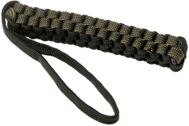 Knivesandtools paracord lanyard box wave, nero + verde militare