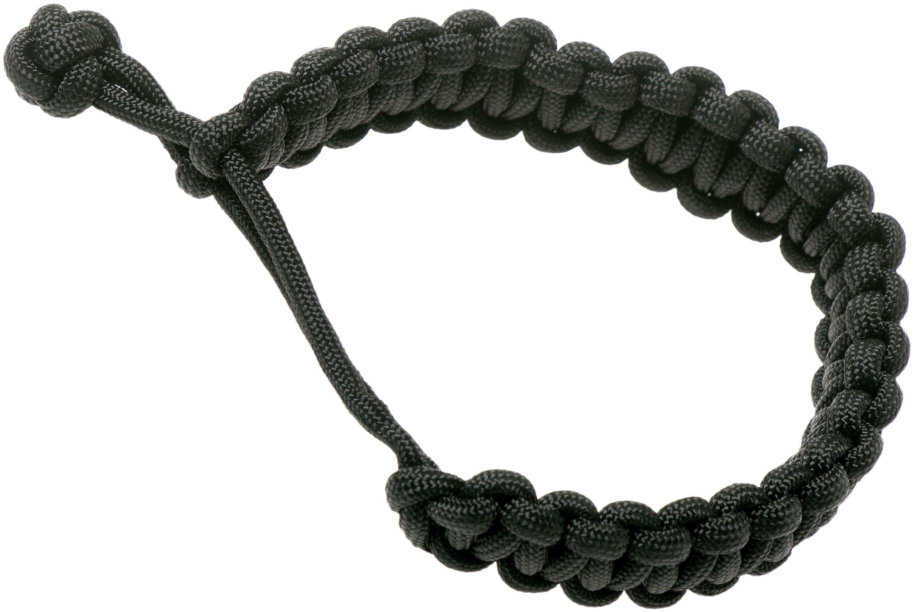 braccialetto paracord cobra wave, nero, lunghezza