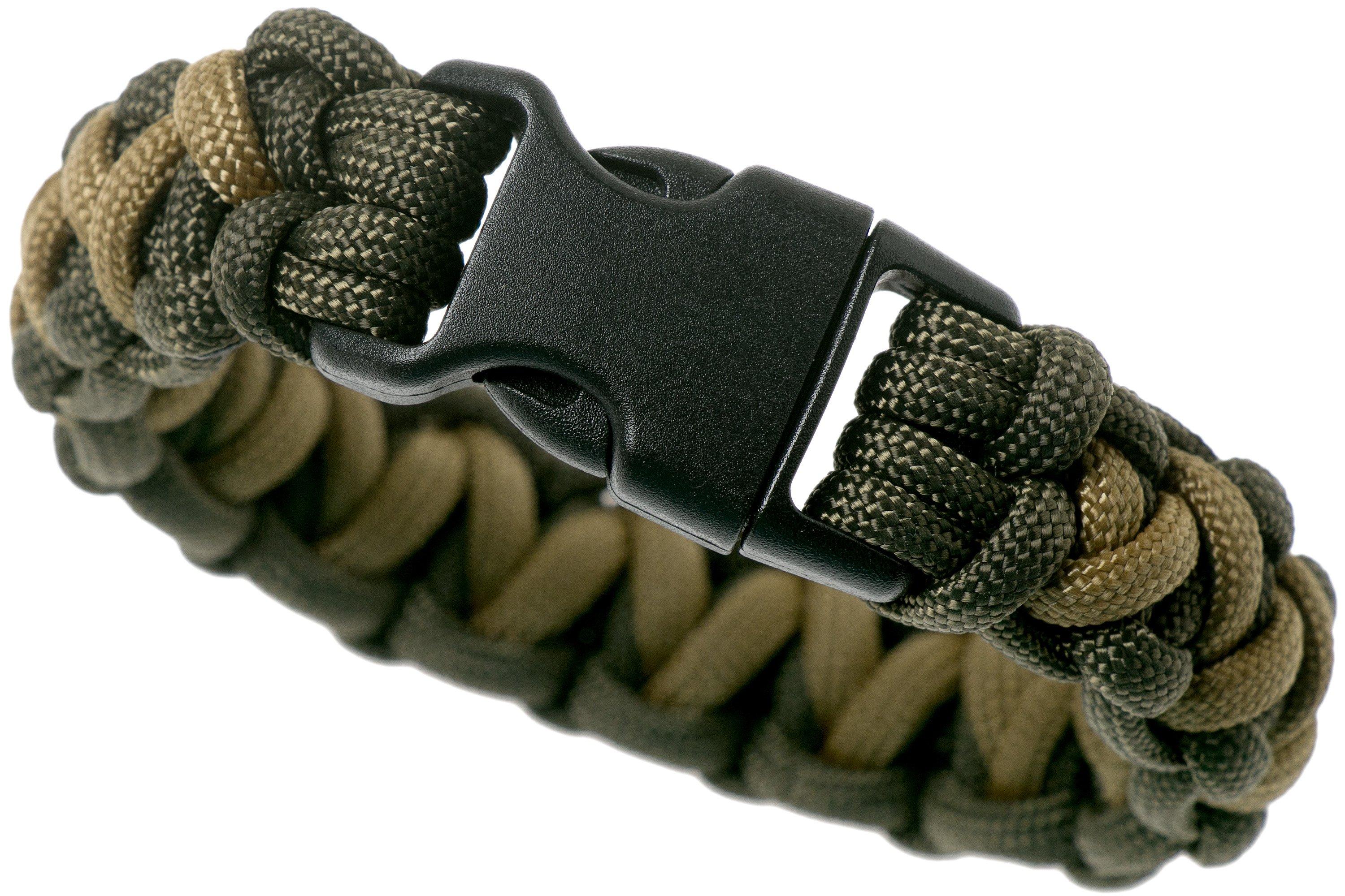 Knivesandtools paracord armband solomon wave, olive, inner size 24 cm