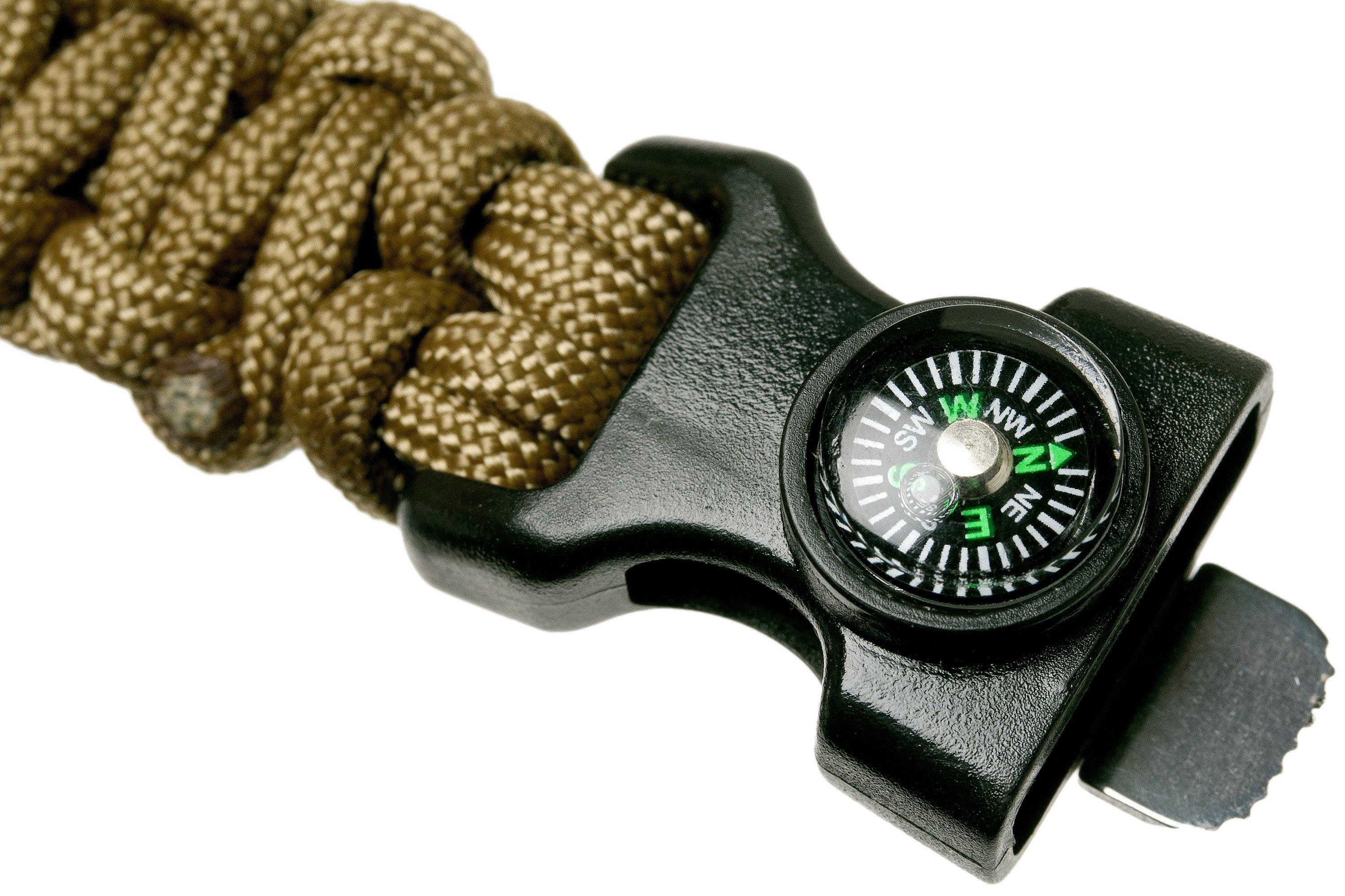 Knivesandtools survival armband cobra wave, coyote brown, inner size 25 ...