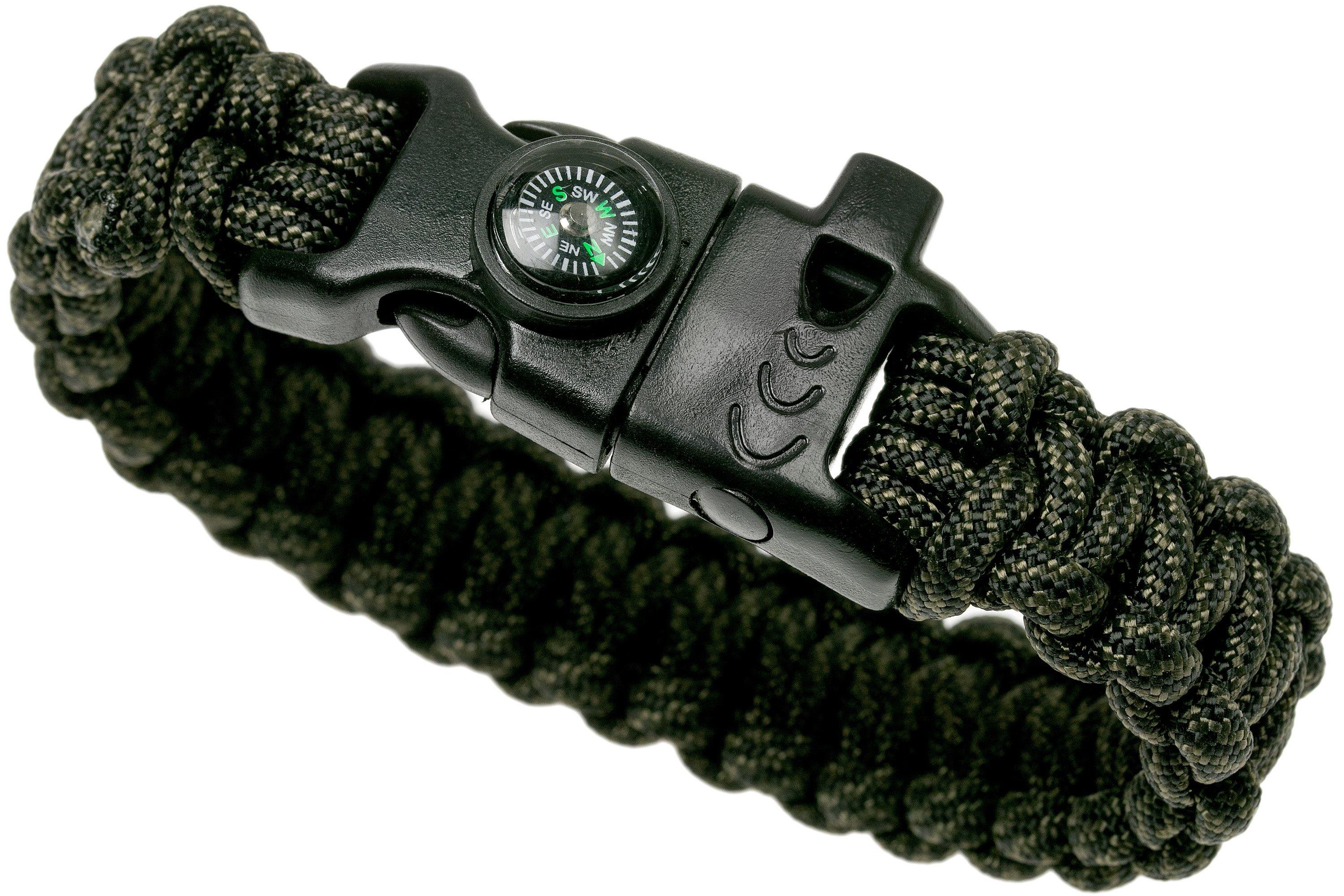 Bracelet de survie Paracorde 550 type III 2,3 cm Olive