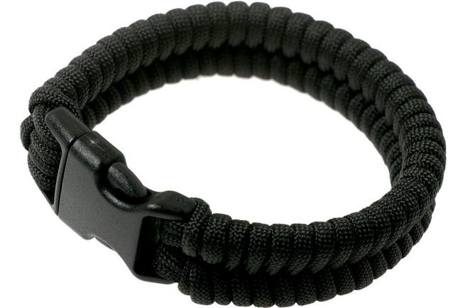 Knivesandtools paracord bracelet fishtail wave black inner size