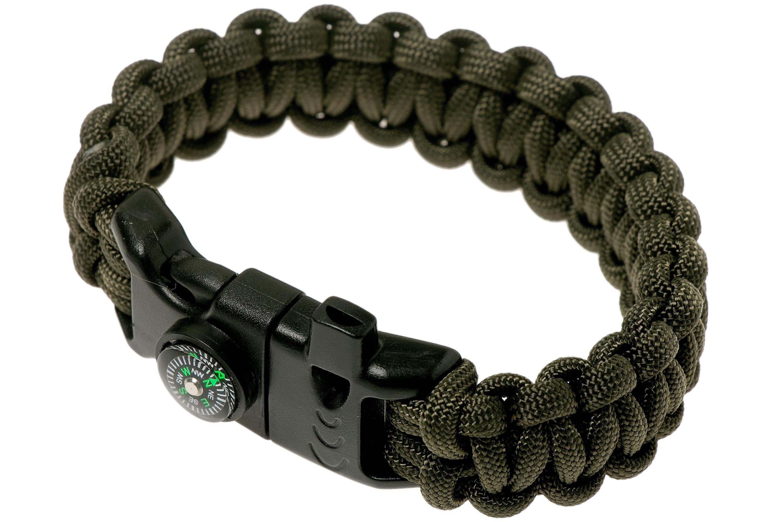 Knivesandtools Survival Armband cobra wave, army green, Innenlänge 21 ...