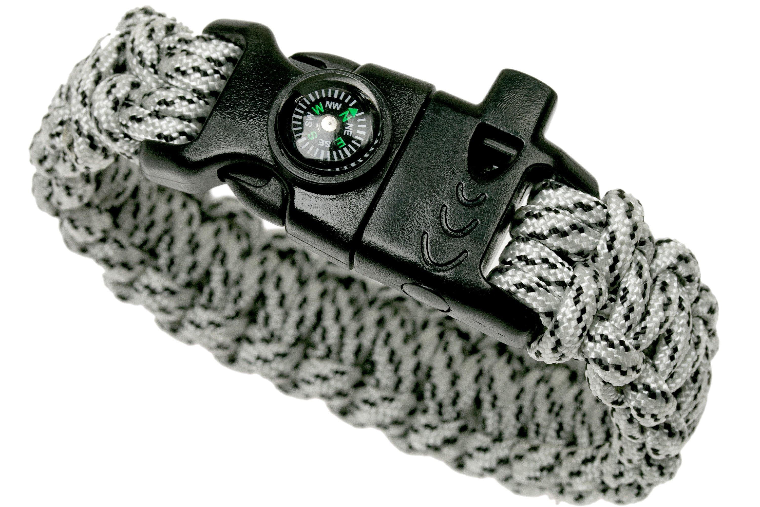 Knivesandtools survival armband cobra wave, arctic grey, binnenmaat 21 ...