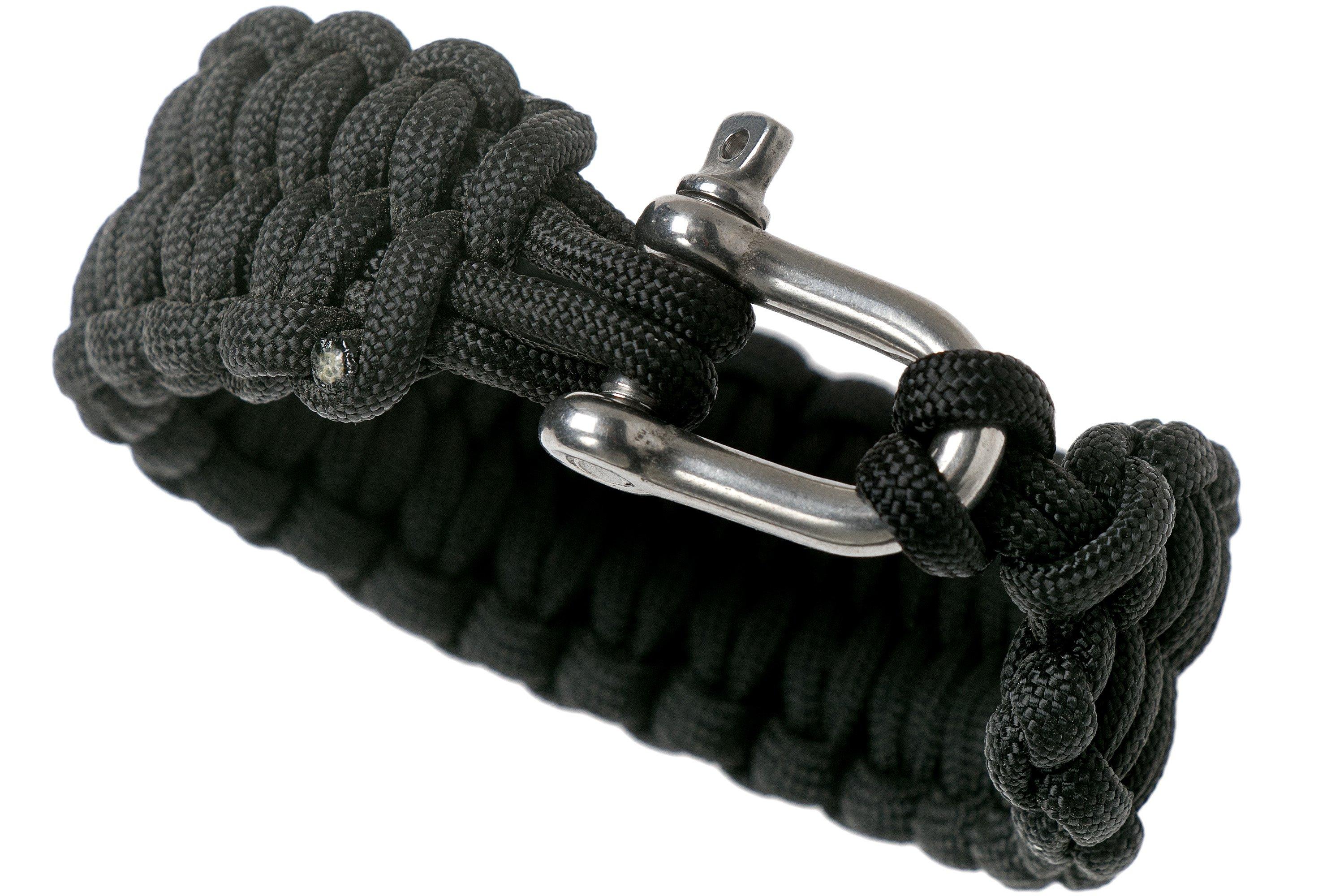 Knivesandtools paracord bracelet quick deploy, black, inner size 20.1