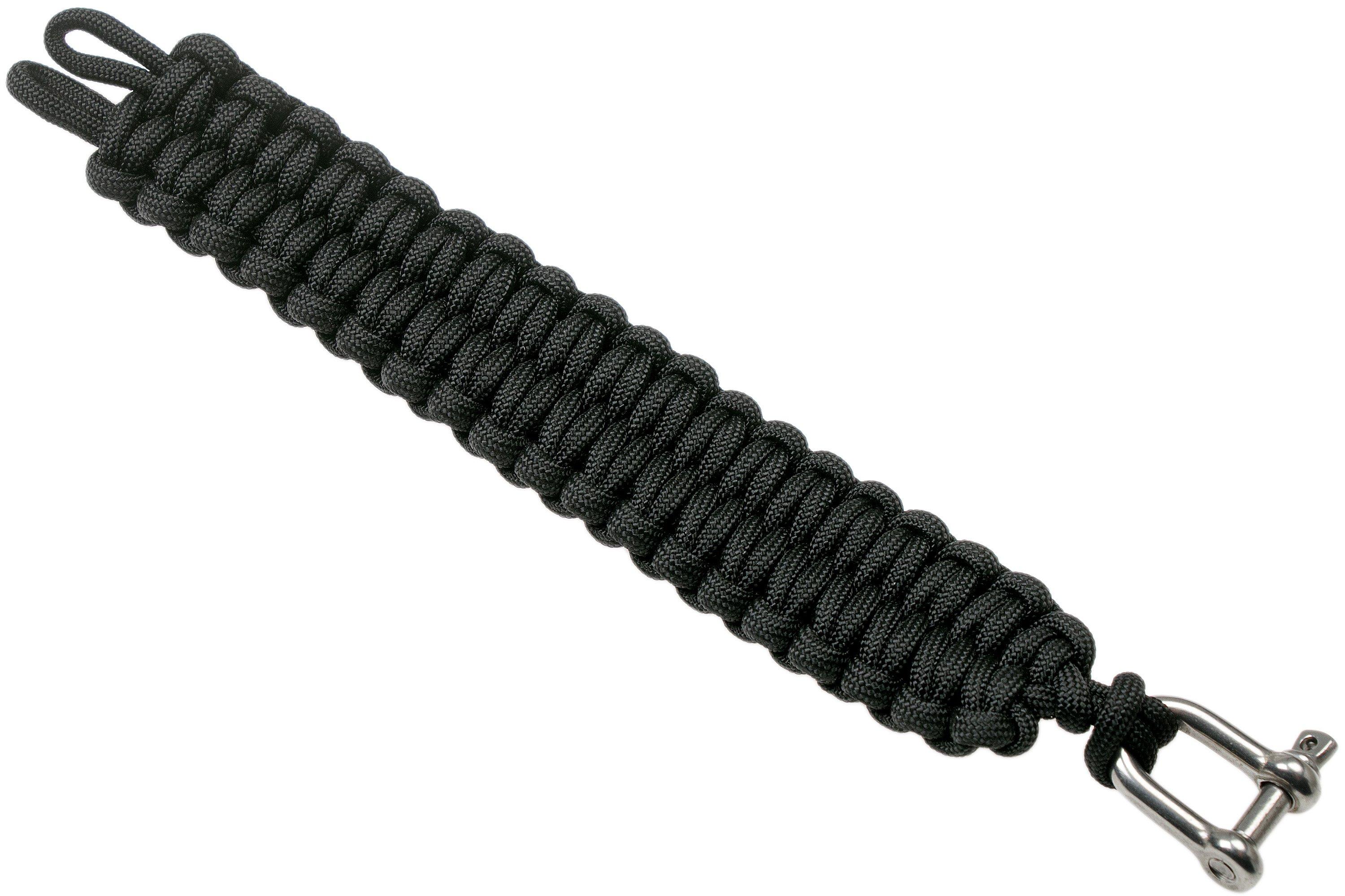 Knivesandtools paracord bracelet quick deploy, black, inner size 20.1