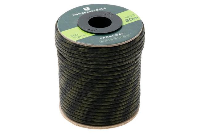 Afbeelding voor Knivesandtools 550 Paracord Type III, Black Forest, 100ft (30 m)