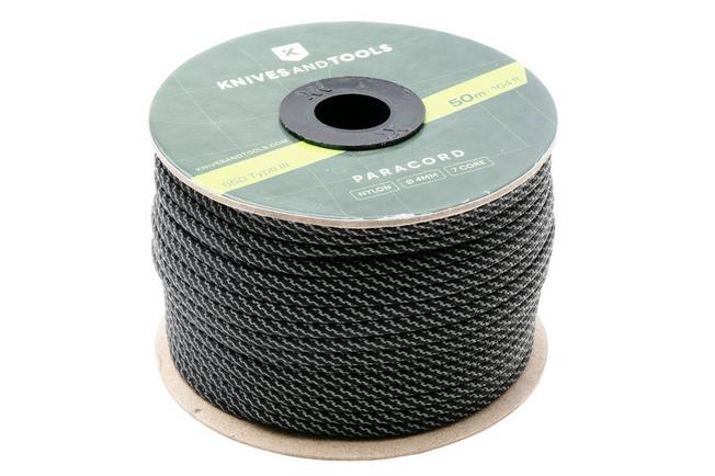 Bild für Knivesandtools 550 Paracord Type III, Super Reflective Black Twist, 164ft (50 m)