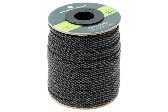 Bild für Knivesandtools 550 Paracord Type III, Super Reflective Black Twist, 100ft (30 m)