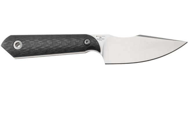 Afbeelding voor Kizer Harpoon Mini 1040S8 Satin M390, Black Carbon Fiber vaststaand mes, Maverick Customs design