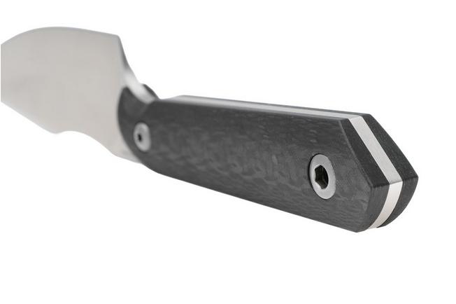 Afbeelding voor Kizer Harpoon Mini 1040S8 Satin M390, Black Carbon Fiber vaststaand mes, Maverick Customs design