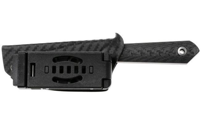 Afbeelding voor Kizer Harpoon Mini 1040S8 Satin M390, Black Carbon Fiber vaststaand mes, Maverick Customs design