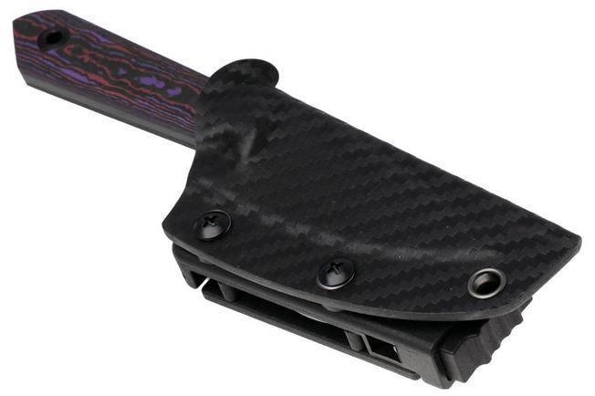 Afbeelding voor Kizer Harpoon Mini 1040S9, Black CPM S45VN, Red/Purple/Black Fat Carbon, vaststaand mes, Maverick Customs design