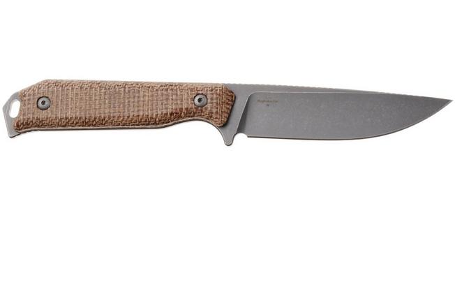 Afbeelding voor Kizer Begleiter Fix 1045MD1, Stonewashed Titanium Gray CPM 3V, Burlap Micarta vaststaand mes, Azo design